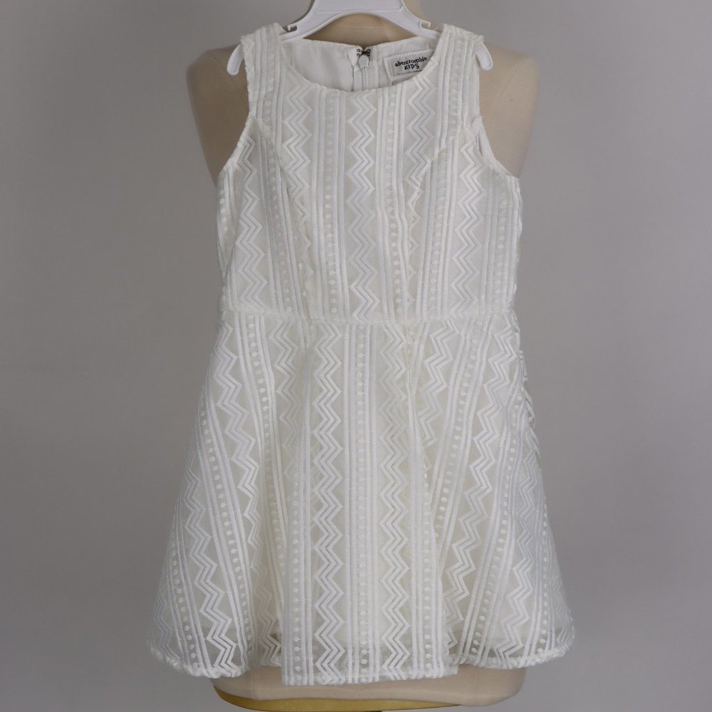 🩰 Abercrombie Kids NWOT Eyelet Taffeta Crisp White Dress Vacation Beach Party 3